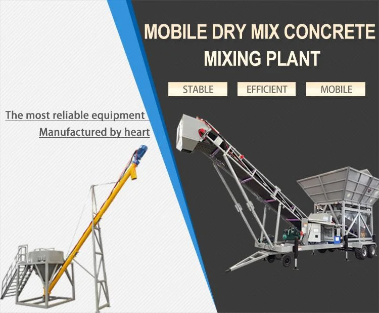 60m3 Mobile Concrete Mixing Plant Dry Mortar Mix Concrete Plant