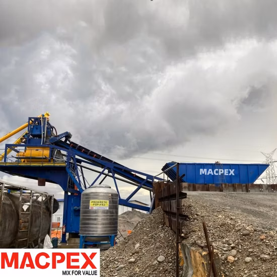 China Mobile Concrete Batching Mixing Plant 25/35/40/60m3 From Manufacturer