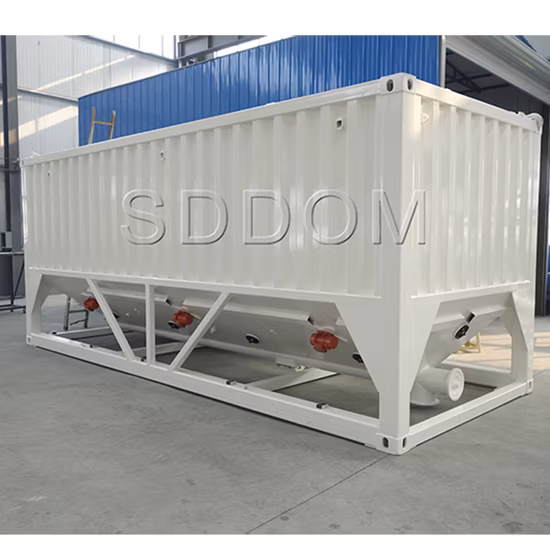 China Supplier Portable Horizontal Mobile Cement Silo for Cement Powder Storage