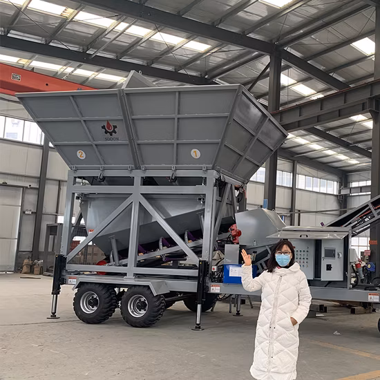 60m3 Mobile Concrete Mixing Plant Dry Mortar Mix Concrete Plant