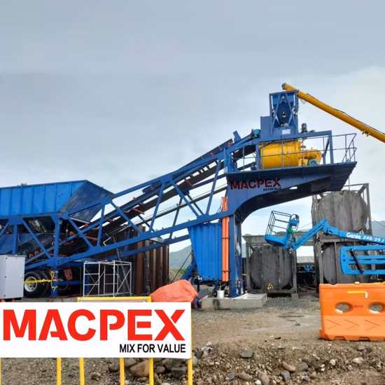 China Mobile Concrete Batching Mixing Plant 25/35/40/60m3 From Manufacturer