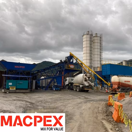 China Mobile Concrete Batching Mixing Plant 25/35/40/60m3 From Manufacturer