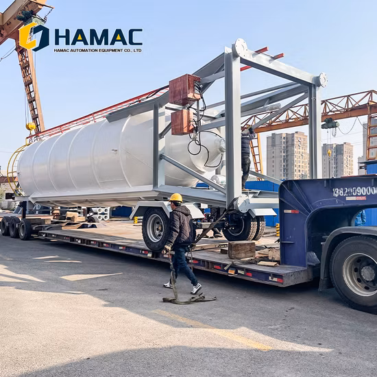 Mobile Horizontal Cement Storage Silo with Screw Conveyor for Sale